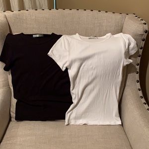 2 ribbed Abercrombie and Fitch basic tees. Soft and stretchy women’s size xs $12